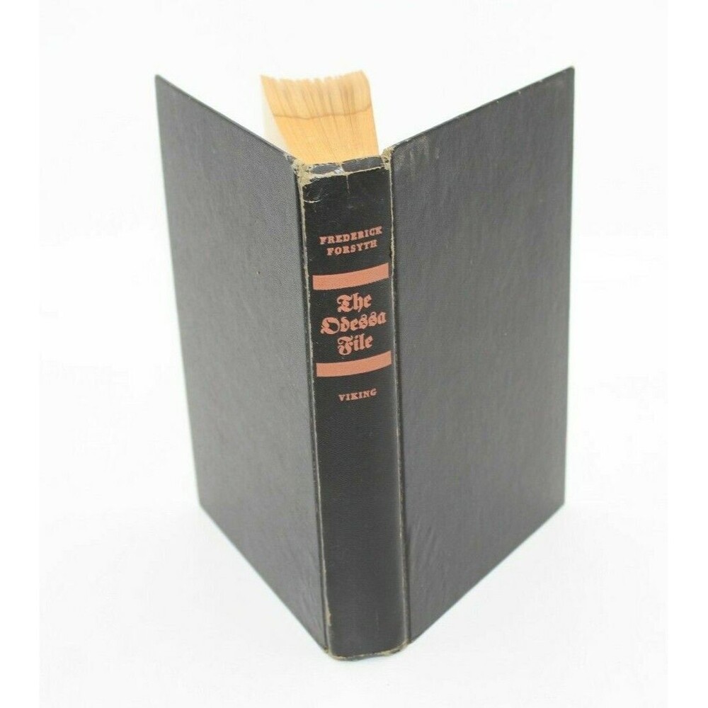 The Odessa File Frederick Forsyth 1972 Vintage Nazi Novel Black Hardcover Book